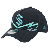 NHL Deep Sea Blue Seattle Kraken New Era Zig Zag 39THIRTY A-Frame Perforated Flex Hat