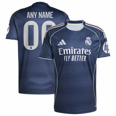 Real Madrid 2025/26 Away Replica Custom Jersey - Adidas Blue