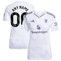 Manchester United Women's 2025/26 Away Replica Custom Jersey - Adidas White