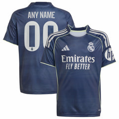 Real Madrid Youth 2025/26 Away Replica Custom Jersey - Adidas Blue