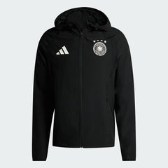 Germany National Team FIFA x World Cup 2026 Tiro Travel Raglan Full-Zip Windbreaker Hoodie - Adidas Black