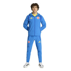 Colombia National Team FIFA x World Cup 2026 Tiro Travel Raglan Full-Zip Windbreaker Hoodie - Adidas Blue