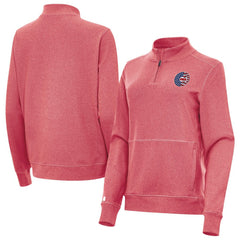 MLB Chicago Cubs Antigua Women's Crush Stars and Stripes Team Logo Quarter-Zip Pullover Top