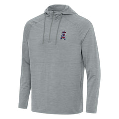 MLB Los Angeles Angels Antigua Spikes Stars and Stripes Team Logo Quarter-Zip Pullover Hoodie