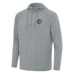 MLB Chicago Cubs Antigua Spikes Stars and Stripes Team Logo Quarter-Zip Pullover Hoodie