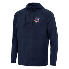 MLB Minnesota Twins Antigua Spikes Stars and Stripes Team Logo Quarter-Zip Pullover Hoodie