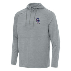 MLB Colorado Rockies Antigua Spikes Stars and Stripes Team Logo Quarter-Zip Pullover Hoodie