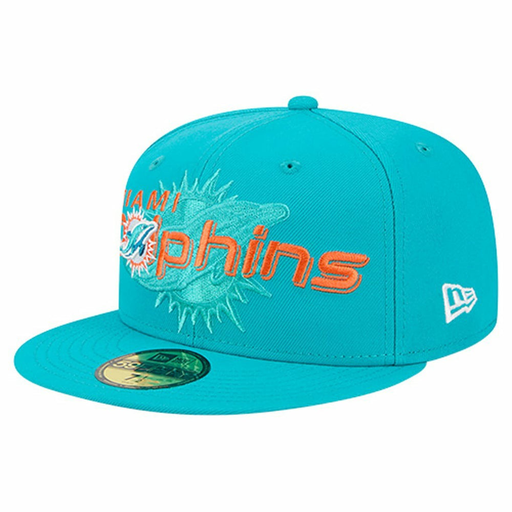 Overlap Wordmark 59FIFTY Fitted Hat - Miami Dolphins