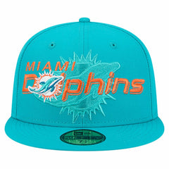 Overlap Wordmark 59FIFTY Fitted Hat - Miami Dolphins