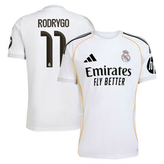 Rodrygo Real Madrid 2025/26 Home Replica Jersey - Adidas White