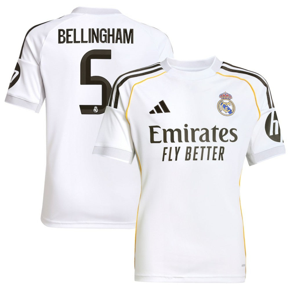 Jude Bellingham Real Madrid Youth 2025/26 Home Replica Jersey - Adidas White