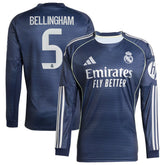 Jude Bellingham Real Madrid 2025/26 Away Long Sleeve Replica Jersey - Blue