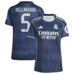 Jude Bellingham Real Madrid Women's 2025/26 Away Replica Player Jersey - Adidas Blue
