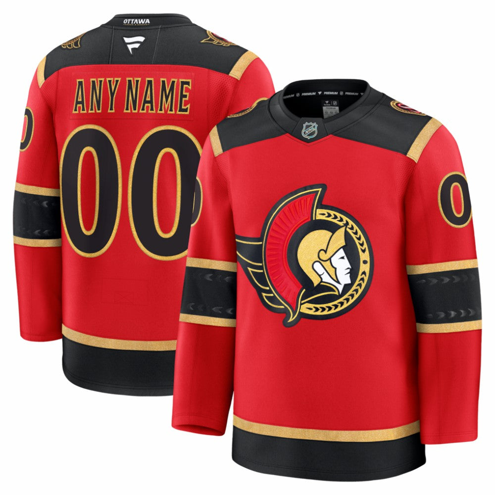 NHL Red Ottawa Senators Fanatics Alternate Custom Premium Jersey