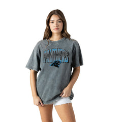 Gameday Couture Women's Peak Performance Oversized Snow Wash T-Shirt - Carolina Panthers
