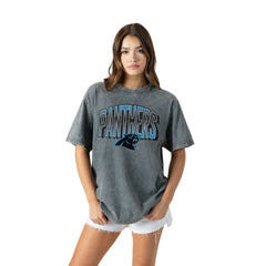 Gameday Couture Women's Peak Performance Oversized Snow Wash T-Shirt - Carolina Panthers