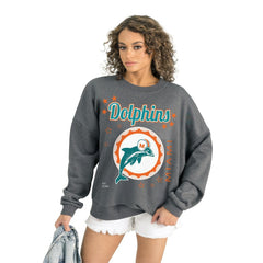 Gameday Couture Women's Ready to Rumble Premium Fleece Pullover Sweatshirt - Miami Dolphins
