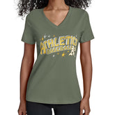 MLB Athletics Starter Women's Fireworks Team Name V-Neck T-Shirt
