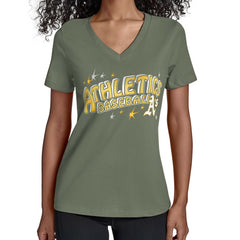 MLB Athletics Starter Women's Fireworks Team Name V-Neck T-Shirt