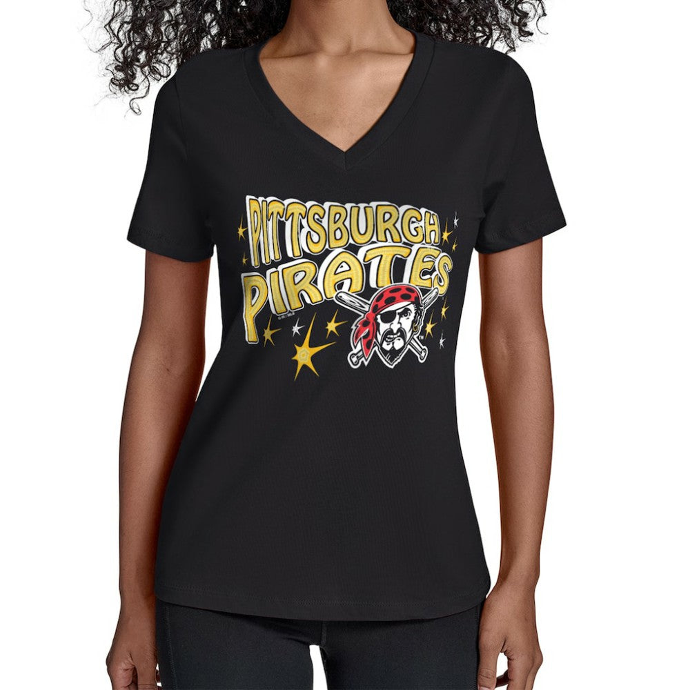 MLB Pittsburgh Pirates Starter Women's Fireworks V-Neck T-Shirt
