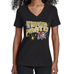 MLB Pittsburgh Pirates Starter Women's Fireworks V-Neck T-Shirt