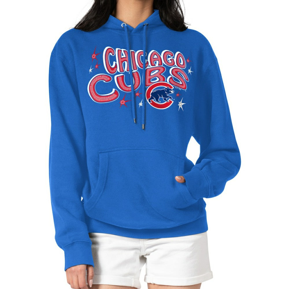 MLB Chicago Cubs Starter Women's Fireworks Fleece Tri-Blend Pullover Hoodie