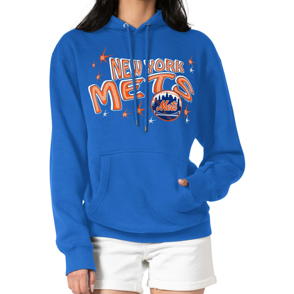 MLB New York Mets Starter Women's Fireworks Fleece Tri-Blend Pullover Hoodie