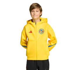 Club America Youth 2025/26 Club Anthem Full-Zip Hoodie Jacket - Adidas Yellow