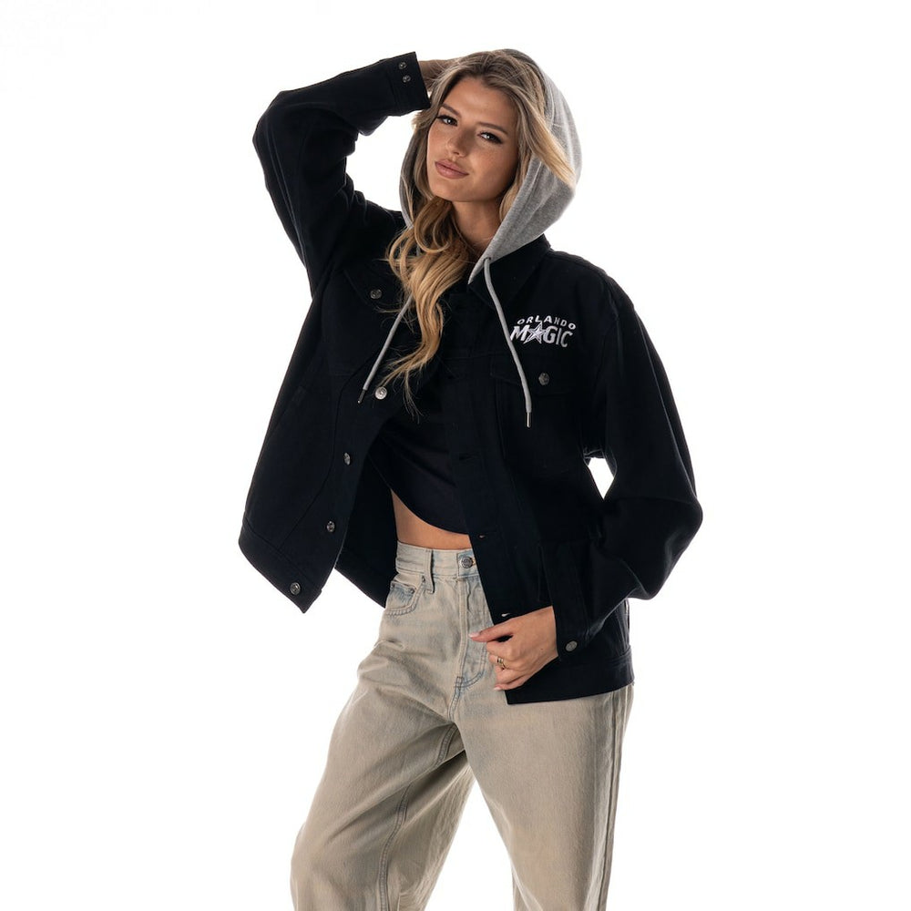 NBA Orlando Magic The Wild Collective Unisex Full-Button Denim Hooded Jacket