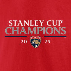 NHL Red Florida Panthers Fanatics 2025 Stanley Cup Champions Signature Roster T-Shirt