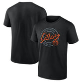 NHL Black Edmonton Oilers Colorblock Puck T-Shirt