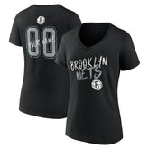 NBA Brooklyn Nets Women's Hustle Custom V-Neck T-Shirt