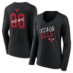 NBA Chicago Bulls Women's Hustle Custom Long Sleeve V-Neck T-Shirt sale