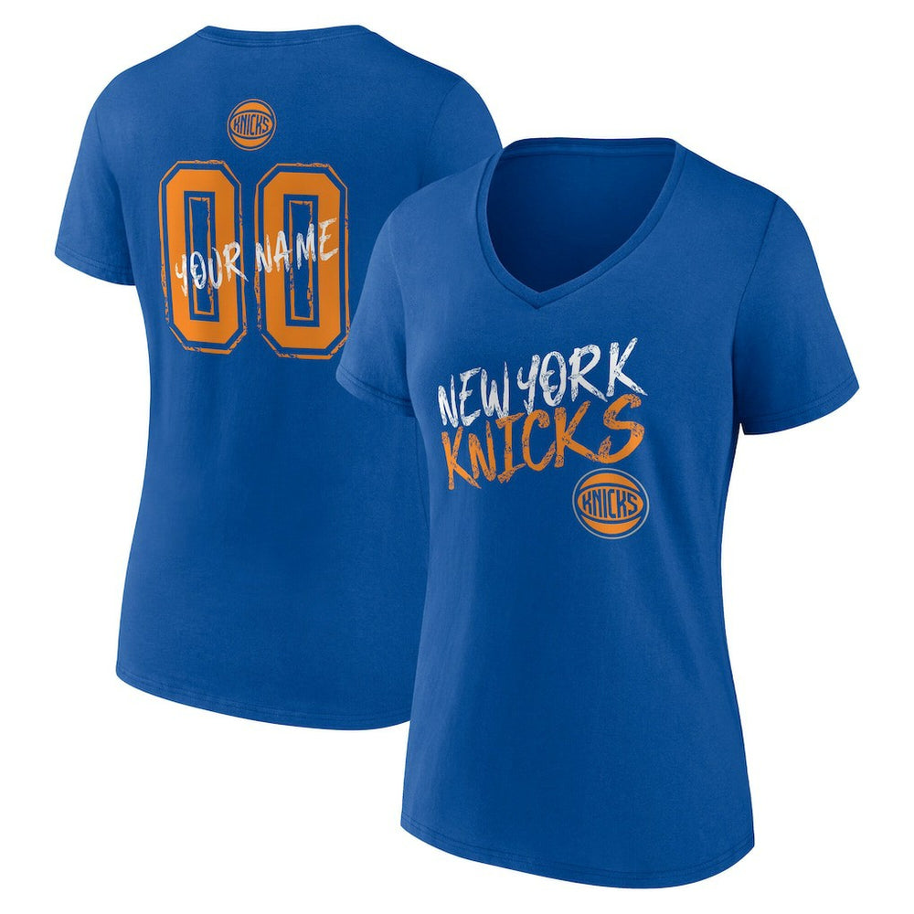 NBA New York Knicks Women's Hustle Custom V-Neck T-Shirt