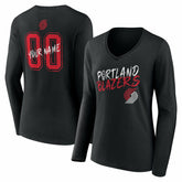 NBA Portland Trail Blazers Women's Hustle Custom Long Sleeve V-Neck T-Shirt