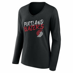 NBA Portland Trail Blazers Women's Hustle Custom Long Sleeve V-Neck T-Shirt