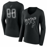 NBA San Antonio Spurs Women's Hustle Custom Long Sleeve V-Neck T-Shirt