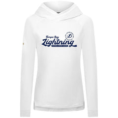 NHL White Tampa Bay Lightning Levelwear Women's Slender Monument Raglan Pullover Hoodie