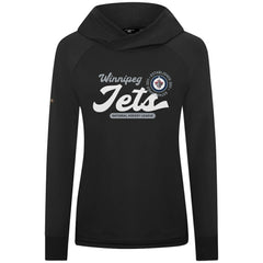 NHL Black Winnipeg Jets Levelwear Women's Slender Monument Raglan Pullover Hoodie