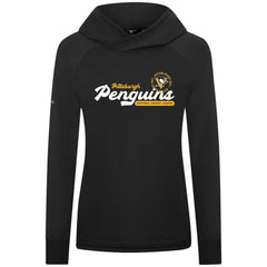 NHL Black Pittsburgh Penguins Levelwear Women's Slender Monument Raglan Pullover Hoodie