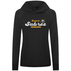 NHL Black Buffalo Sabres Levelwear Women's Slender Monument Raglan Pullover Hoodie