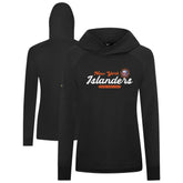 NHL Black New York Islanders Levelwear Women's Slender Monument Raglan Pullover Hoodie