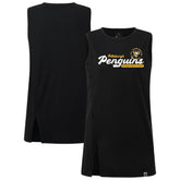 NHL Black Pittsburgh Penguins Levelwear Women's Influx Monument Tank Top