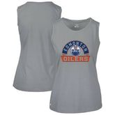 NHL Gray Edmonton Oilers Levelwear Women's Macy Banner Arch Tank Top