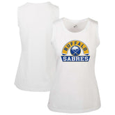 NHL White Buffalo Sabres Levelwear Women's Macy Banner Arch Tank Top