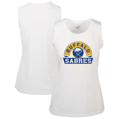 NHL White Buffalo Sabres Levelwear Women's Macy Banner Arch Tank Top