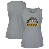 NHL Gray Pittsburgh Penguins Levelwear Women's Macy Banner Arch Tank Top