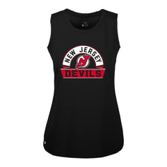 NHL Black New Jersey Devils Levelwear Women's Macy Banner Arch Tank Top