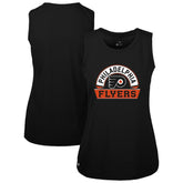 NHL Black Philadelphia Flyers Levelwear Women's Macy Banner Arch Tank Top