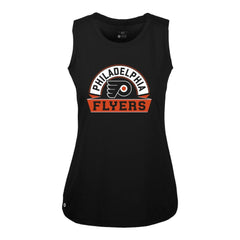 NHL Black Philadelphia Flyers Levelwear Women's Macy Banner Arch Tank Top